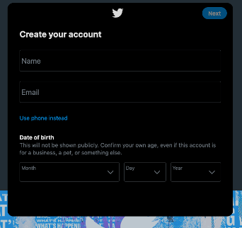 how to create a Twitter business account