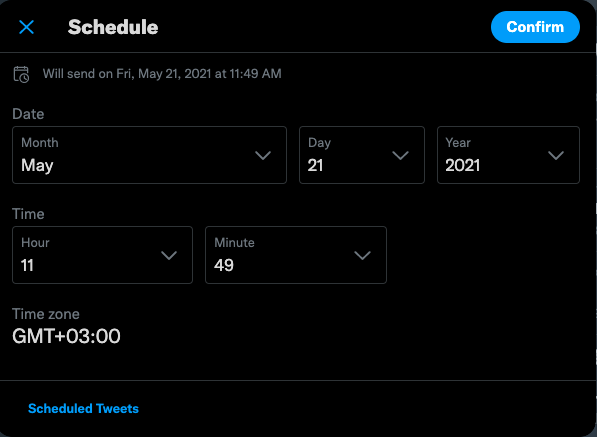 Schedule tweets on Twitter