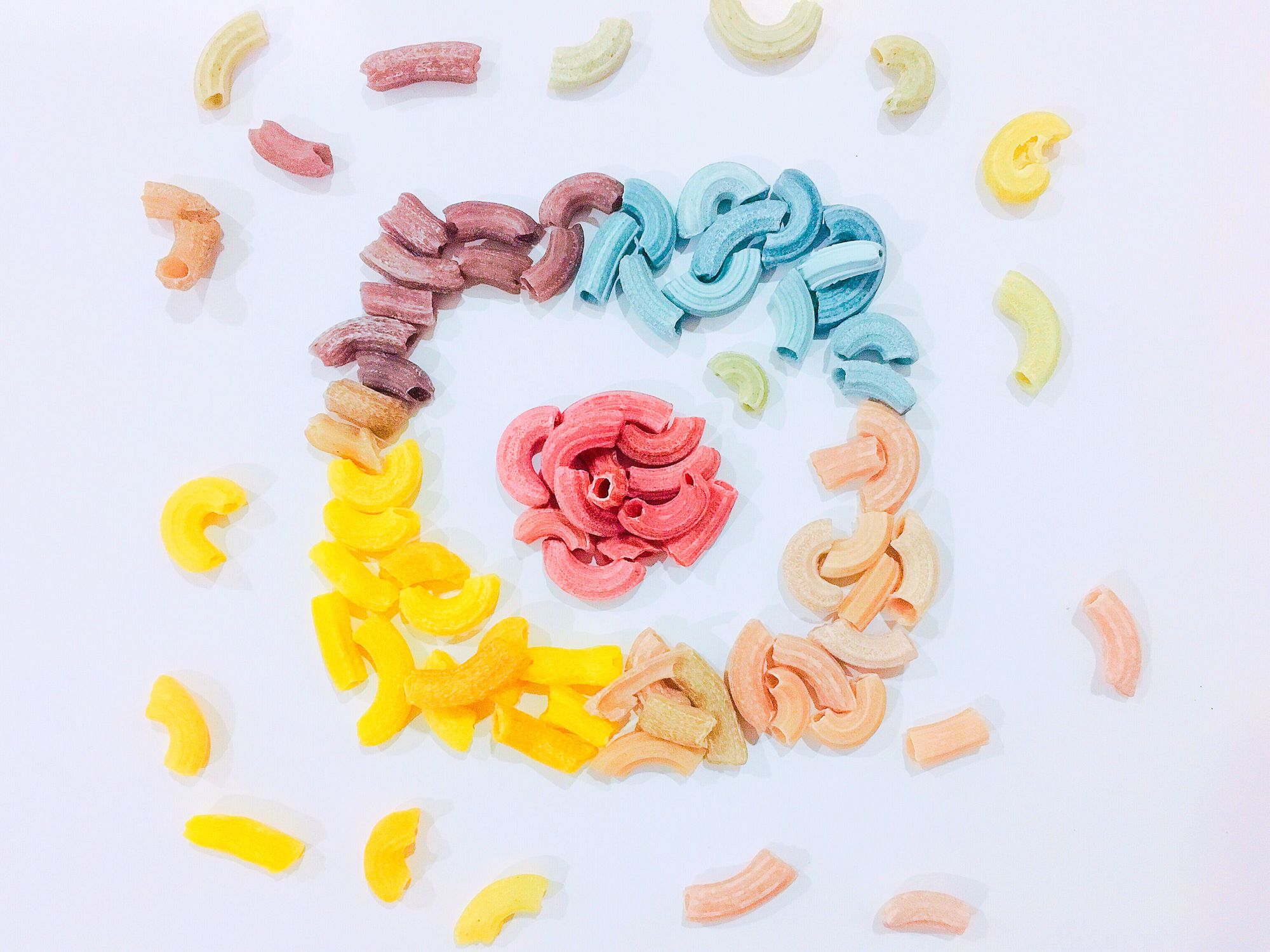 instagram logo made by colourful pasta ECYSQZF