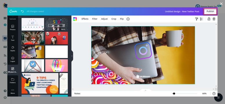 Circleboom Publish offers its users the built-in version of the ultimate designing tool Canva