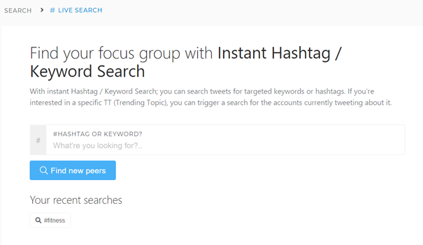 Search with hashtags to find people talking about them