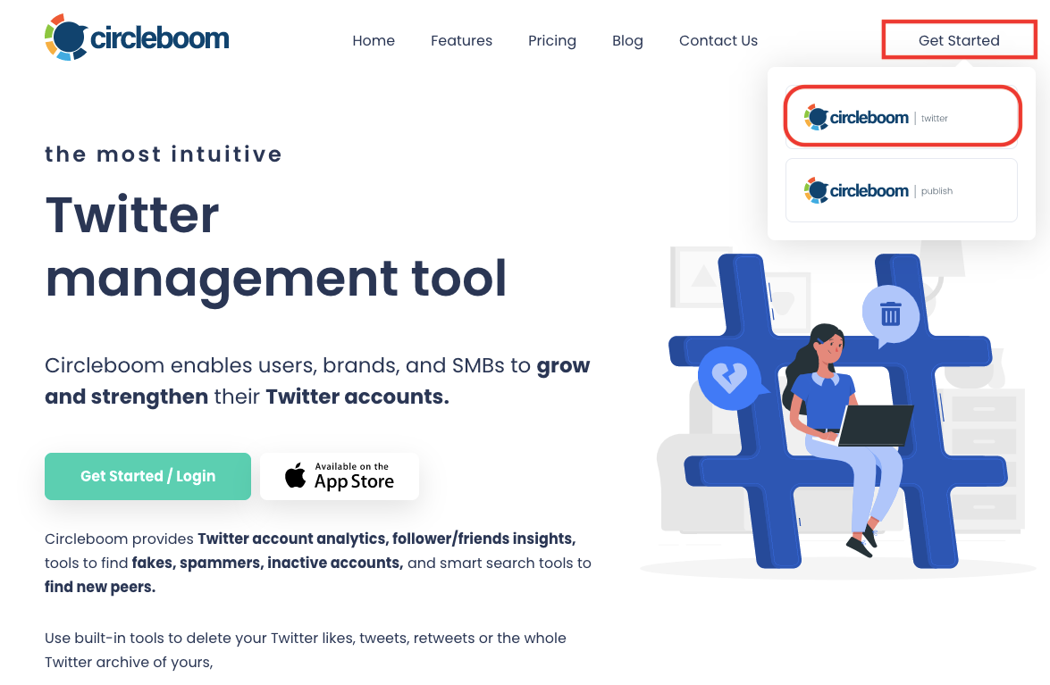 You can navigate Circleboom's Twitter management tool product through Circleboom Twitter
