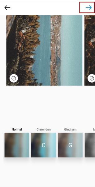 Before sharing you can preview your multiple pictures on Instagram