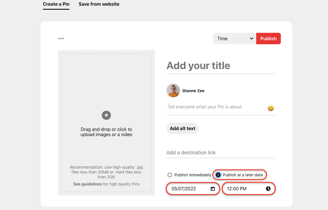 You can schedule your posts by clicking on the "publish at a later date".