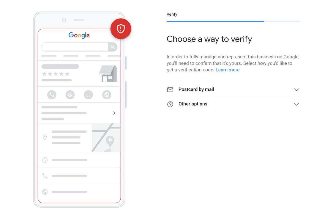You need to verify your Google Business presence.