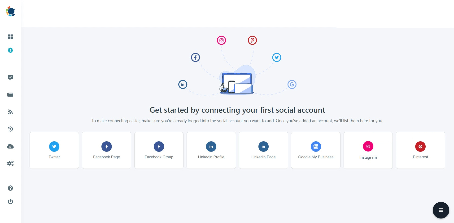 Circleboom supports Twitter, Facebook, Instagram, Pinterest, LinkedIn, and Google Business Profile.