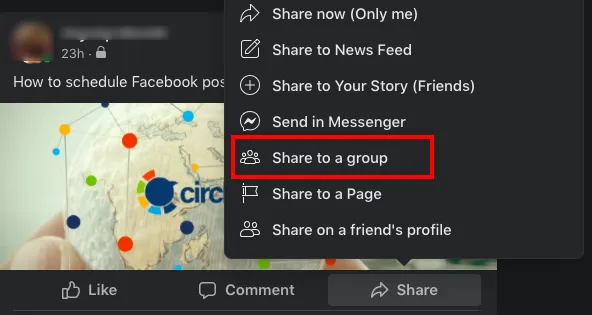 Share to a group