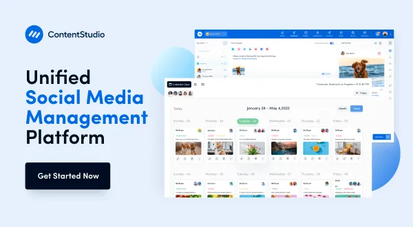 Content Studio is a social media scheduling tool that supports adding alt text to image to be posted on social media.